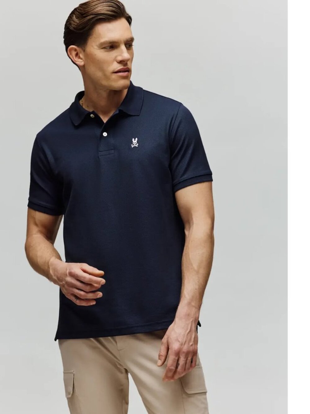 NWT $138 Psycho Bunny Mens classic navy pique polo shirt Big and Tall XLT